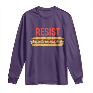 Sandwich Power Fist Long Sleeve Shirt Sarcastic Food Revolution Political Satire TS02 Purple Print Your Wear