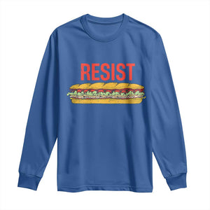 Sandwich Power Fist Long Sleeve Shirt Sarcastic Food Revolution Political Satire TS02 Royal Blue Print Your Wear