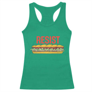 Resist Sandwich Racerback Tank Top Sarcastic Food Revolution Political Satire TS02 Irish Green Print Your Wear