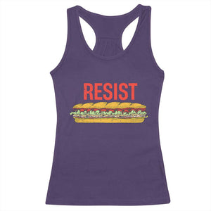 Resist Sandwich Racerback Tank Top Sarcastic Food Revolution Political Satire TS02 Purple Print Your Wear
