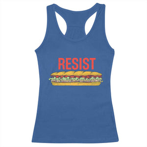 Resist Sandwich Racerback Tank Top Sarcastic Food Revolution Political Satire TS02 Royal Blue Print Your Wear