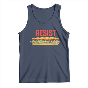Resist Sandwich Tank Top Sarcastic Food Revolution Political Satire TS02 Navy Print Your Wear