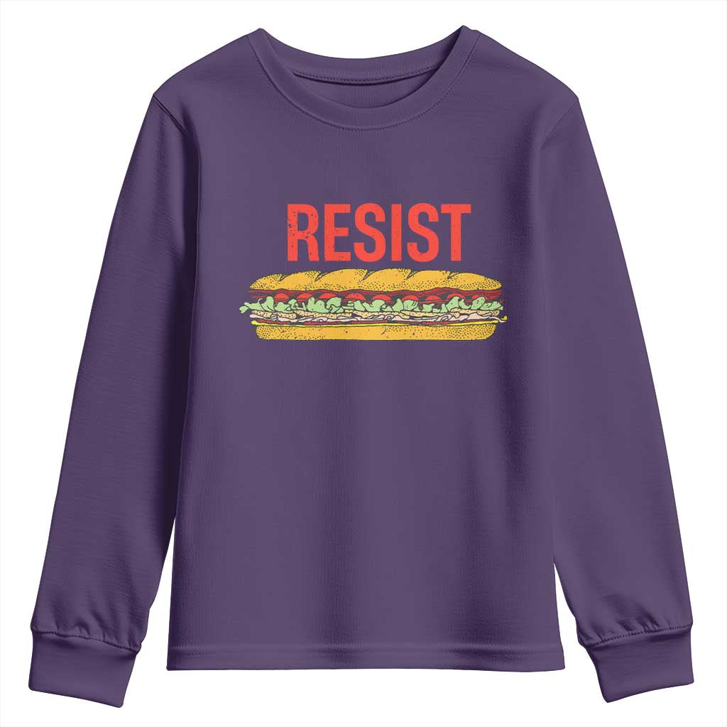 Resist Sandwich Youth Sweatshirt Sarcastic Food Revolution Political Satire TS02 Purple Print Your Wear