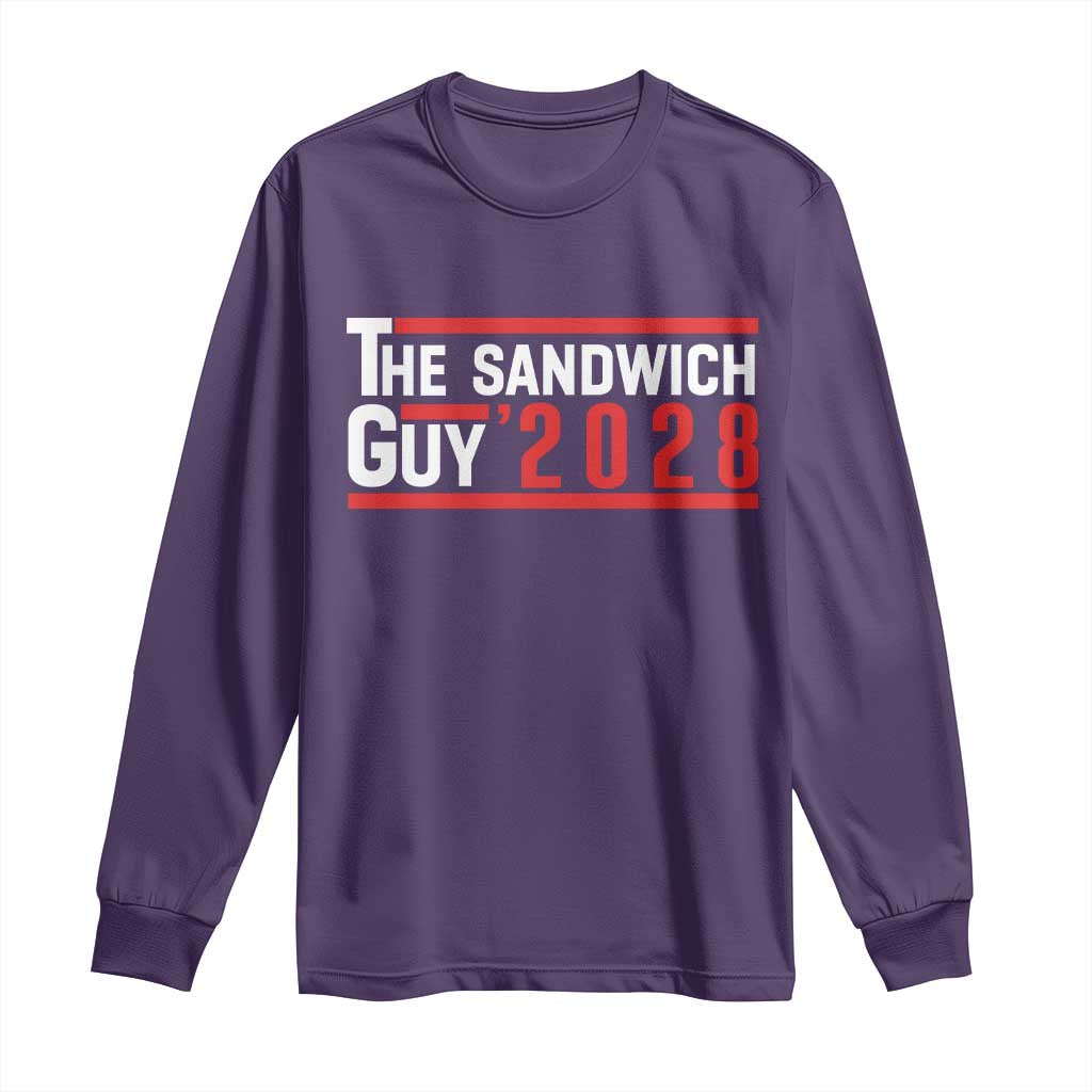 The Sandwich Guy 2028 Long Sleeve Shirt Political Parody TS02 Purple Print Your Wear