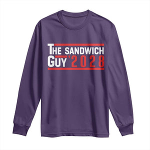 The Sandwich Guy for President 2028 Long Sleeve Shirt Funny Patriotic Campaign Parody TS02 Purple Print Your Wear