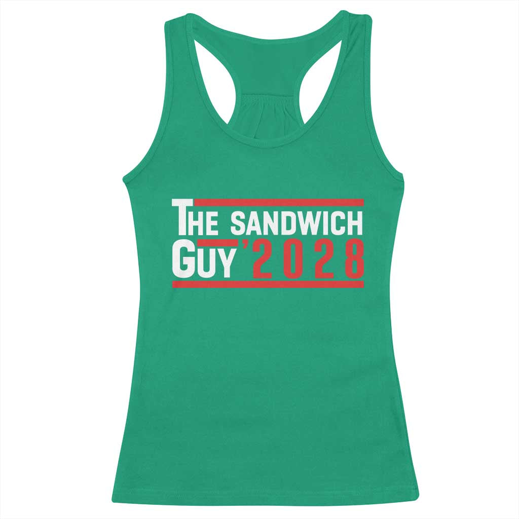 The Sandwich Guy 2028 Racerback Tank Top Political Parody TS02 Irish Green Print Your Wear