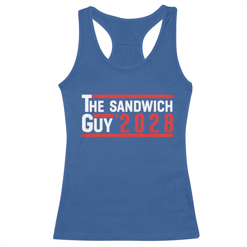 The Sandwich Guy 2028 Racerback Tank Top Political Parody TS02 Royal Blue Print Your Wear