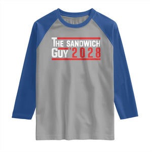 The Sandwich Guy 2028 Raglan Shirt Political Parody TS02 Sport Gray Royal Print Your Wear