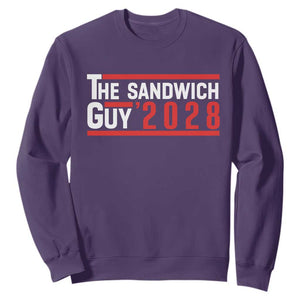 The Sandwich Guy for President 2028 Sweatshirt Funny Patriotic Campaign Parody TS02 Purple Print Your Wear