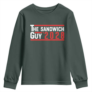 The Sandwich Guy 2028 Youth Sweatshirt Political Parody TS02 Dark Forest Green Print Your Wear