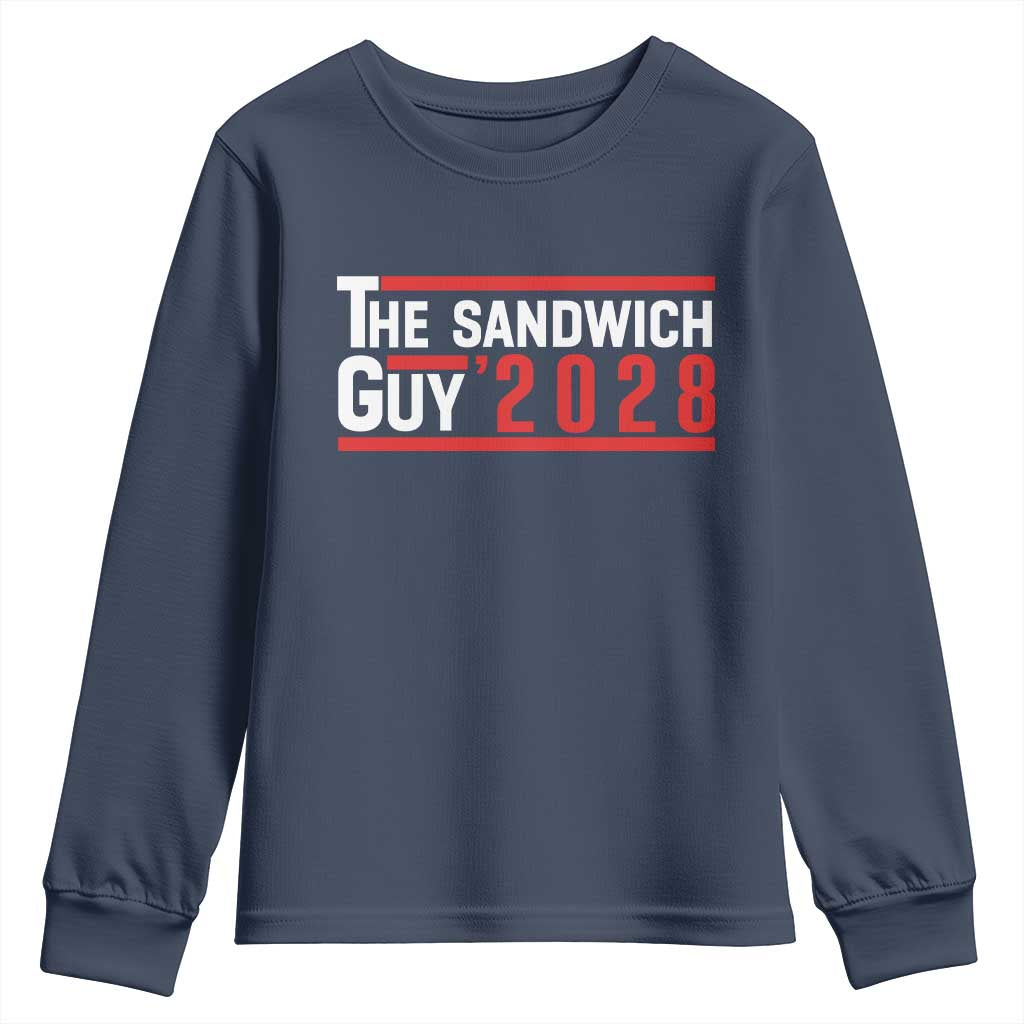 The Sandwich Guy 2028 Youth Sweatshirt Political Parody TS02 Navy Print Your Wear