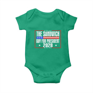 The Sandwich Guy for President 2028 Baby Onesie Funny Patriotic Campaign Parody TS02 Irish Green Print Your Wear