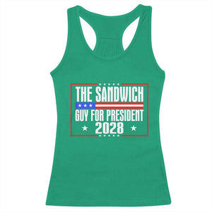 The Sandwich Guy for President 2028 Racerback Tank Top Funny Patriotic Campaign Parody TS02 Irish Green Print Your Wear