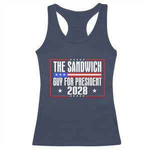 The Sandwich Guy for President 2028 Racerback Tank Top Funny Patriotic Campaign Parody TS02 Navy Print Your Wear