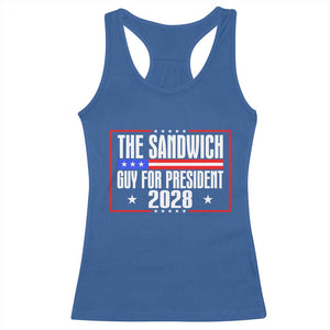The Sandwich Guy for President 2028 Racerback Tank Top Funny Patriotic Campaign Parody TS02 Royal Blue Print Your Wear
