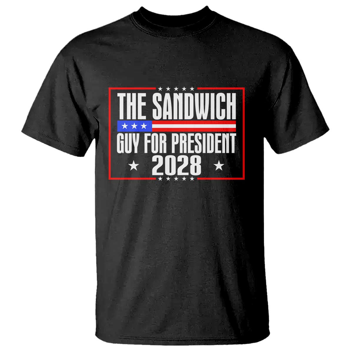 The Sandwich Guy for President 2028 T Shirt Funny Patriotic Campaign Parody TS02 Black Print Your Wear