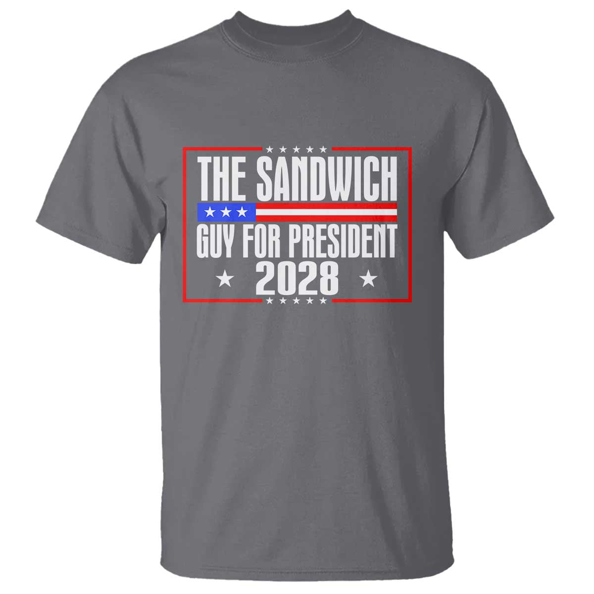 The Sandwich Guy for President 2028 T Shirt Funny Patriotic Campaign Parody TS02 Charcoal Print Your Wear