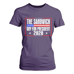 The Sandwich Guy for President 2028 T Shirt For Women Funny Patriotic Campaign Parody TS02 Purple Print Your Wear