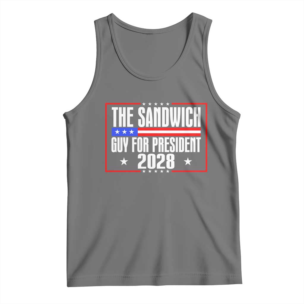 The Sandwich Guy for President 2028 Tank Top Funny Patriotic Campaign Parody TS02 Black Heather Print Your Wear