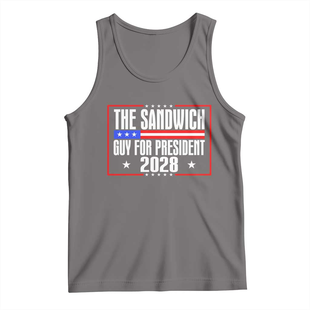 The Sandwich Guy for President 2028 Tank Top Funny Patriotic Campaign Parody TS02 Deep Heather Print Your Wear