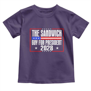 The Sandwich Guy for President 2028 Toddler T Shirt Funny Patriotic Campaign Parody TS02 Purple Print Your Wear