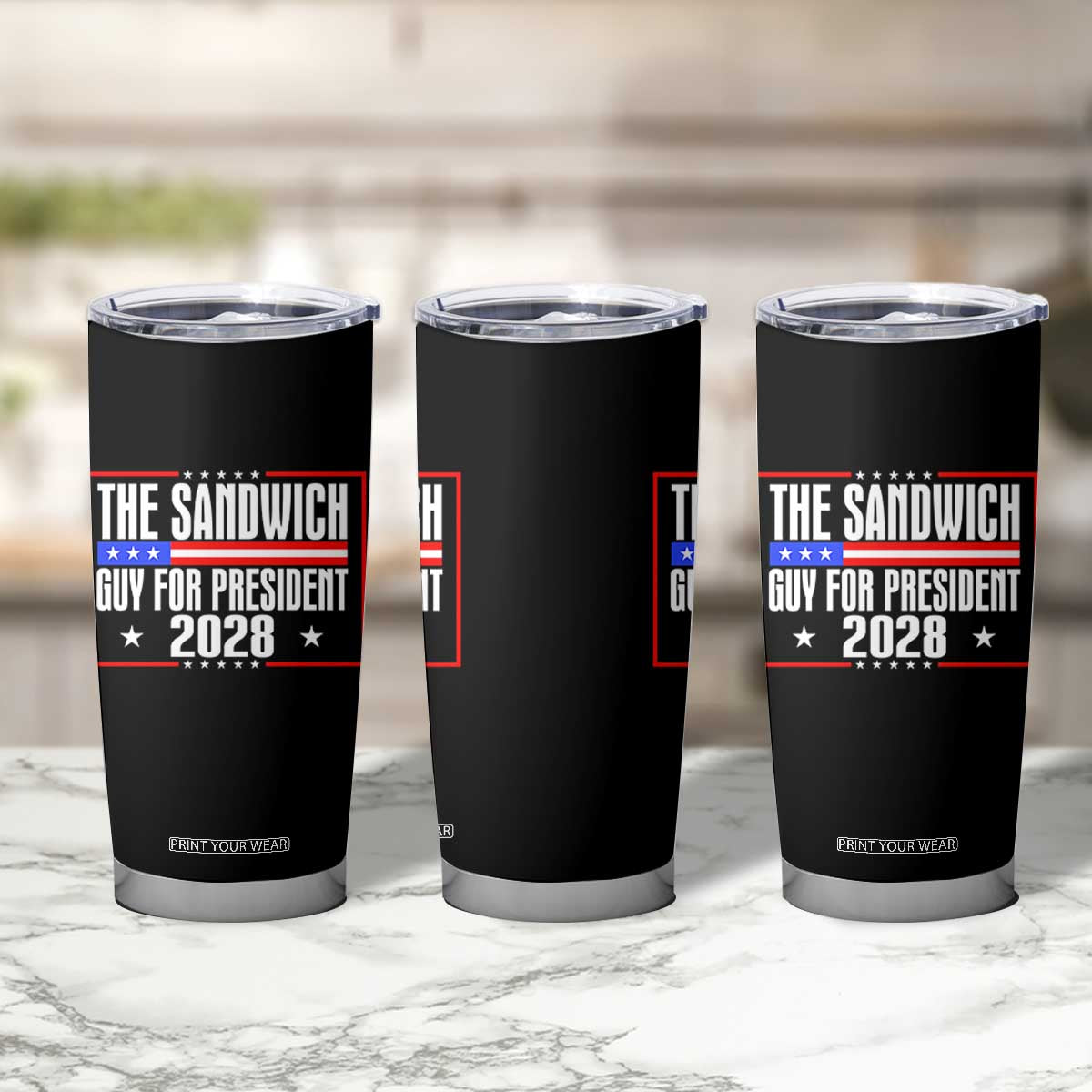 The Sandwich Guy for President 2028 Tumbler Cup Funny Patriotic Campaign Parody TS02 Print Your Wear