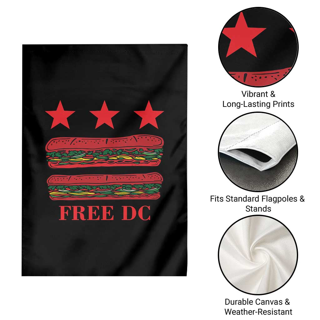 Free DC Funny Flag Parody Garden Flag Washington DC with Baguette Sandwich Twist TS02 Print Your Wear
