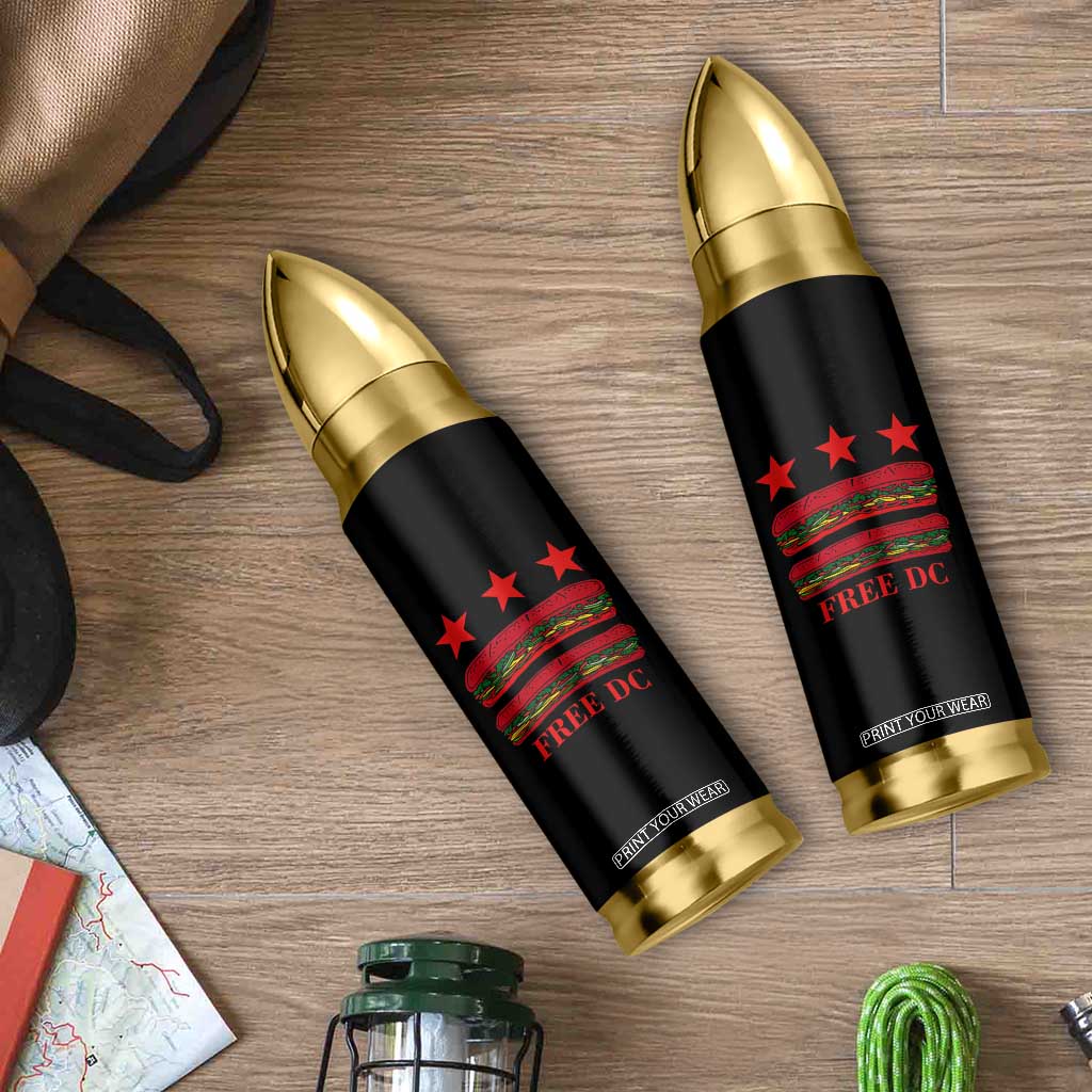 Free DC Funny Flag Parody Bullet Tumbler Washington DC with Baguette Sandwich Twist TS02 Print Your Wear