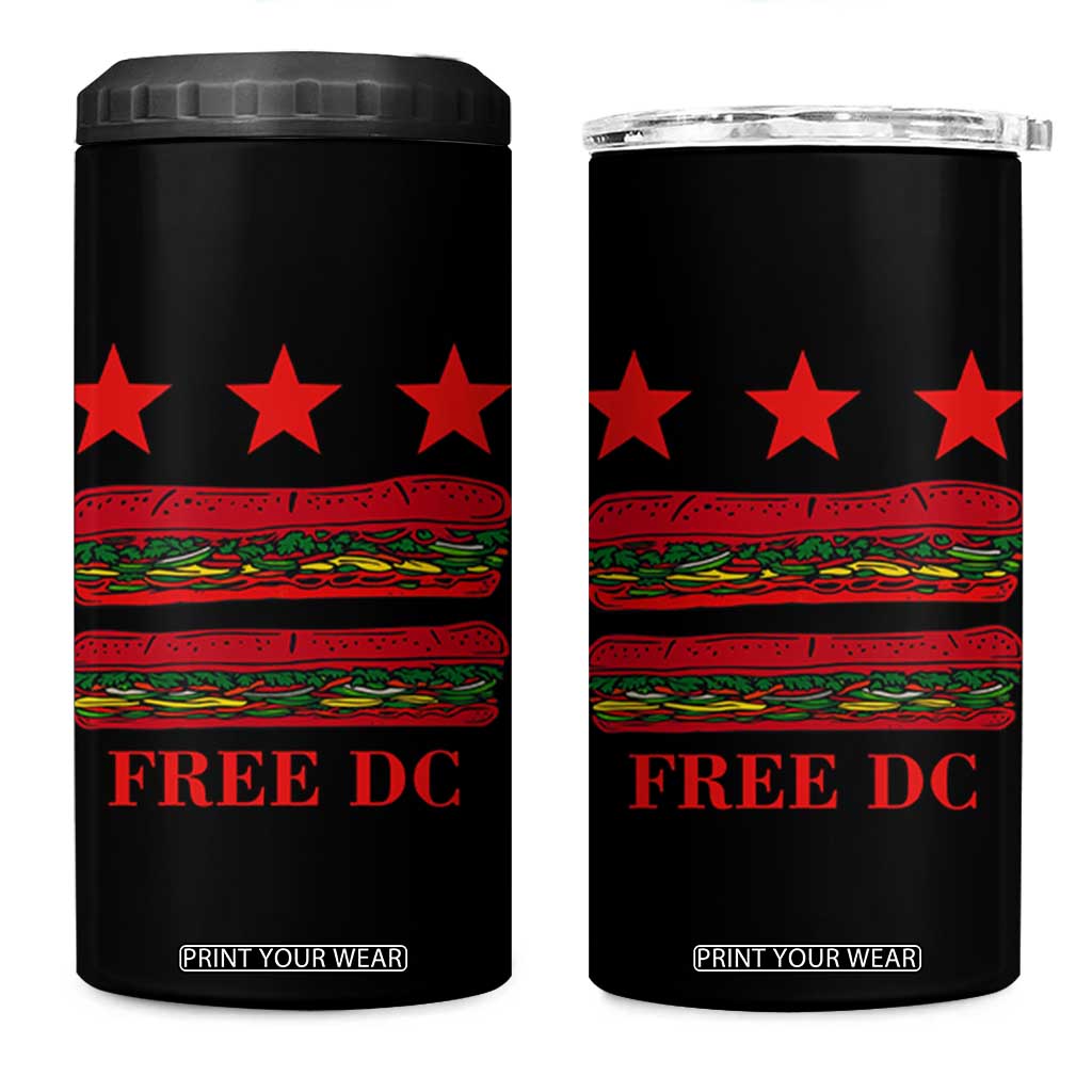 Free DC Funny Flag Parody 4 in 1 Can Cooler Tumbler Washington DC with Baguette Sandwich Twist TS02 One Size: 16 oz Black Print Your Wear