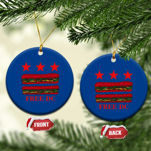 Free DC Funny Flag Parody Ceramic Ornament Washington DC with Baguette Sandwich Twist TS02 1pc Blue Print Your Wear