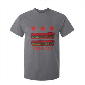 Free DC Funny Flag Parody T Shirt For Kid Washington DC with Baguette Sandwich Twist TS02 Charcoal Print Your Wear