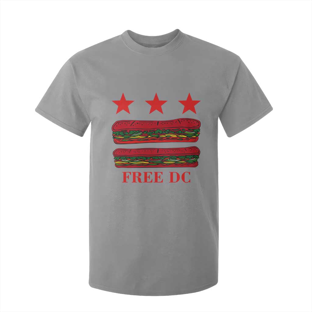 Free DC Funny Flag Parody T Shirt For Kid Washington DC with Baguette Sandwich Twist TS02 Sport Gray Print Your Wear