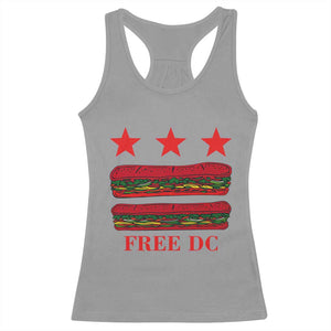 Free DC Funny Flag Parody Racerback Tank Top Washington DC with Baguette Sandwich Twist TS02 Sport Gray Print Your Wear
