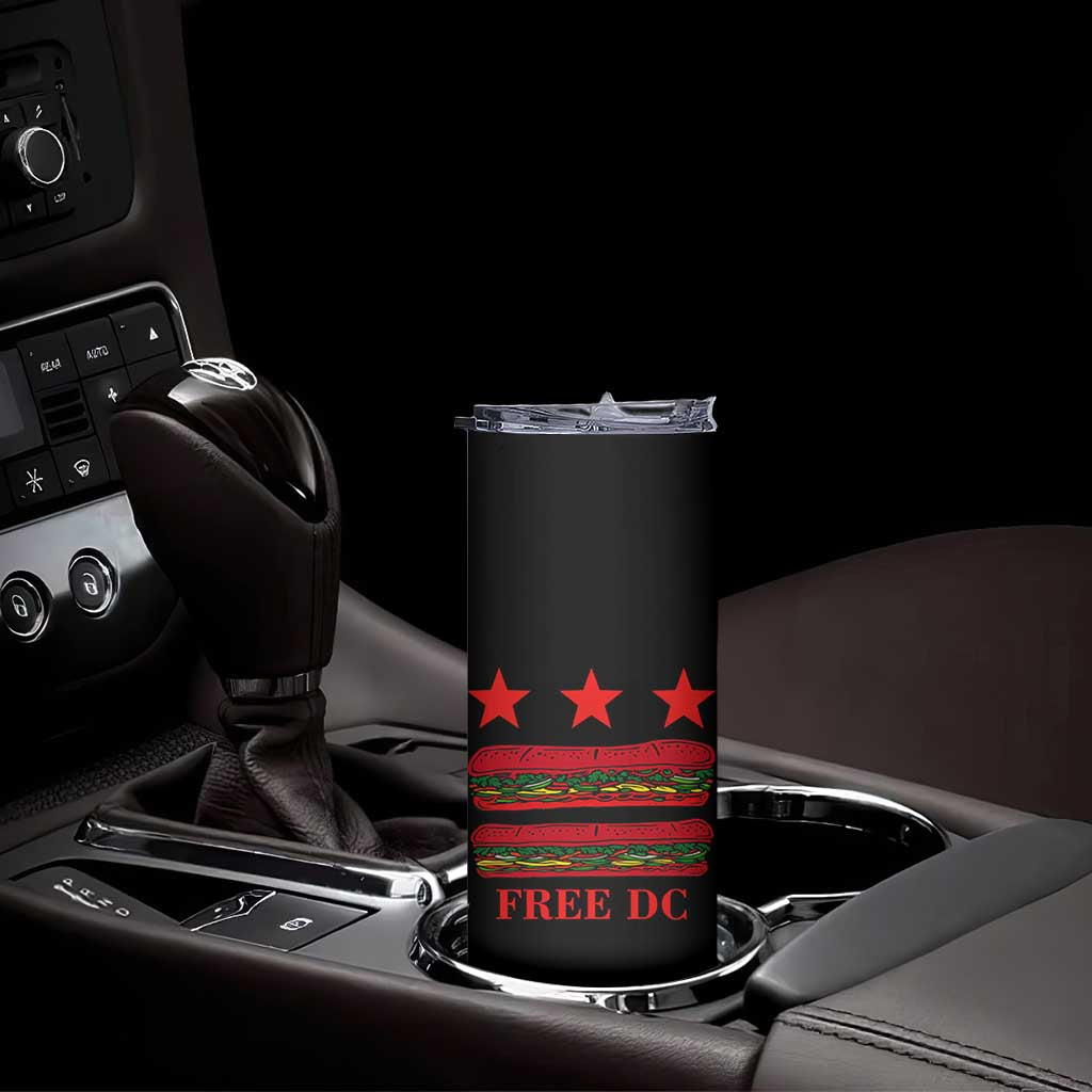 Free DC Funny Flag Parody Skinny Tumbler Washington DC with Baguette Sandwich Twist TS02 Print Your Wear