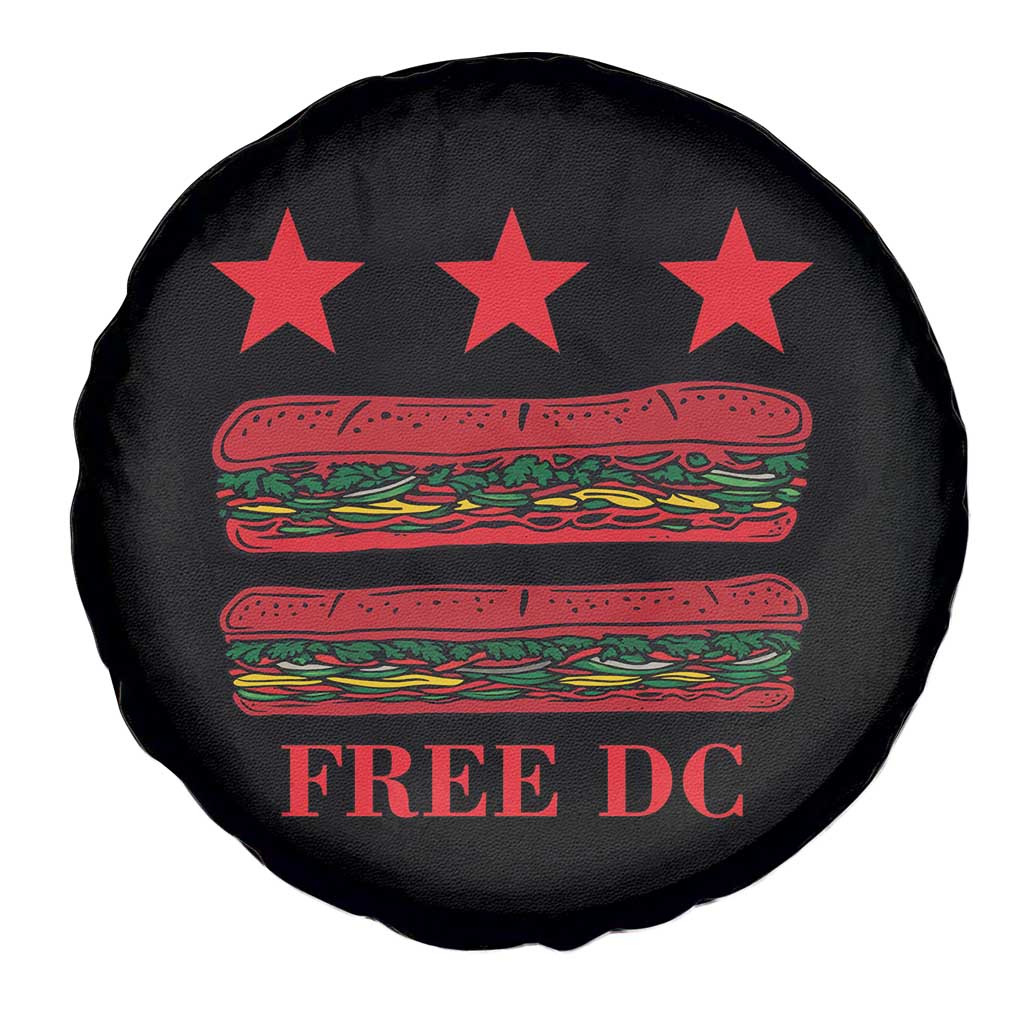Free DC Funny Flag Parody Spare Tire Cover Washington DC with Baguette Sandwich Twist TS02 Print Your Wear