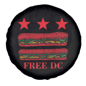 Free DC Funny Flag Parody Spare Tire Cover Washington DC with Baguette Sandwich Twist TS02 Print Your Wear