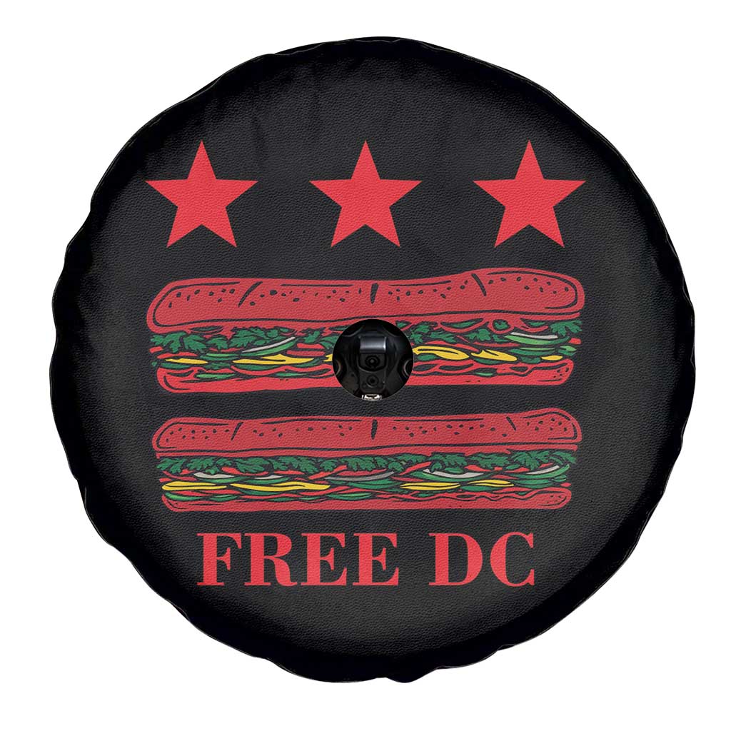 Free DC Funny Flag Parody Spare Tire Cover Washington DC with Baguette Sandwich Twist TS02 Print Your Wear