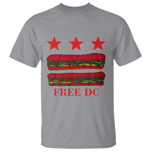 Free DC Funny Flag Parody T Shirt Washington DC with Baguette Sandwich Twist TS02 Sport Gray Print Your Wear