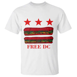 Free DC Funny Flag Parody T Shirt Washington DC with Baguette Sandwich Twist TS02 White Print Your Wear