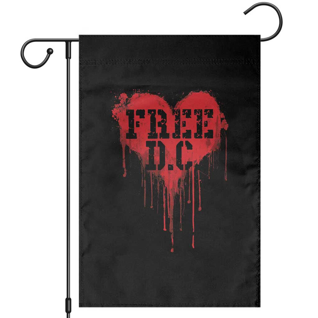 Free DC Graffiti Dripping Heart Graphic Garden Flag Washington DC Pride Political Satire TS02 Black Print Your Wear
