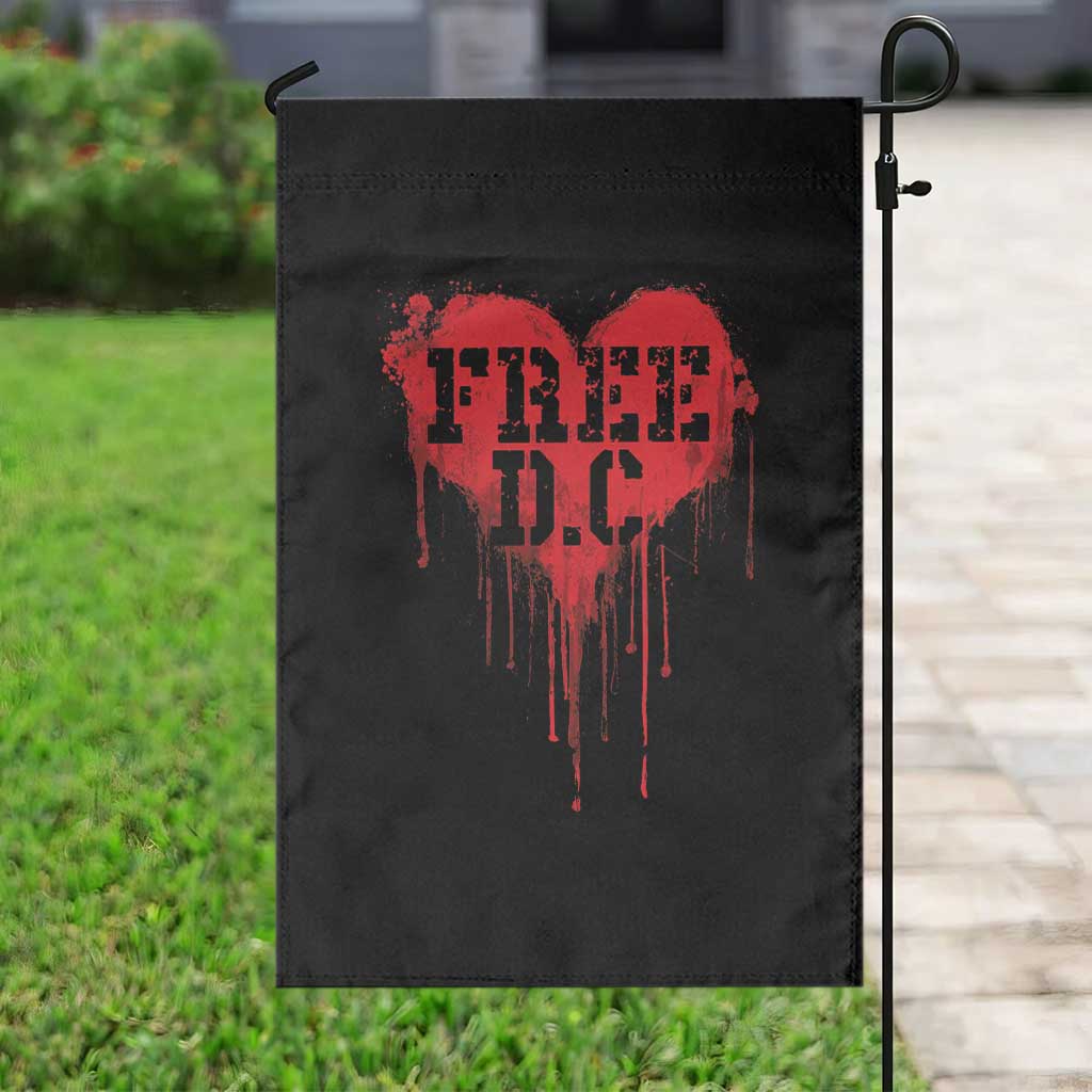 Free DC Graffiti Dripping Heart Graphic Garden Flag Washington DC Pride Political Satire TS02 Print Your Wear