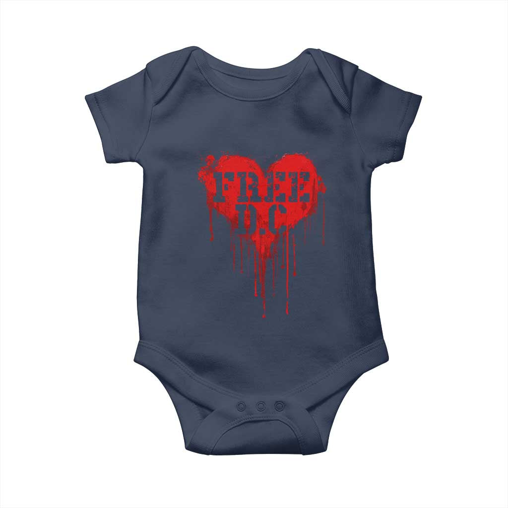 Free DC Graffiti Dripping Heart Graphic Baby Onesie Washington DC Pride Political Satire TS02 Navy Print Your Wear