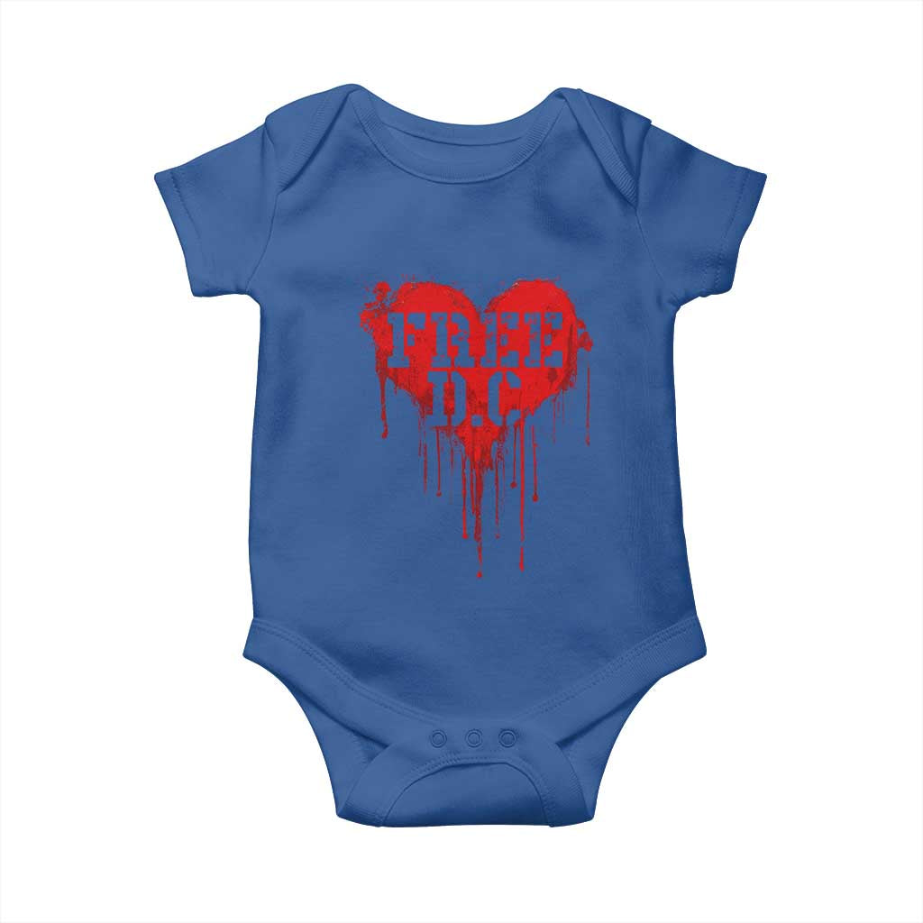 Free DC Graffiti Dripping Heart Graphic Baby Onesie Washington DC Pride Political Satire TS02 Royal Blue Print Your Wear