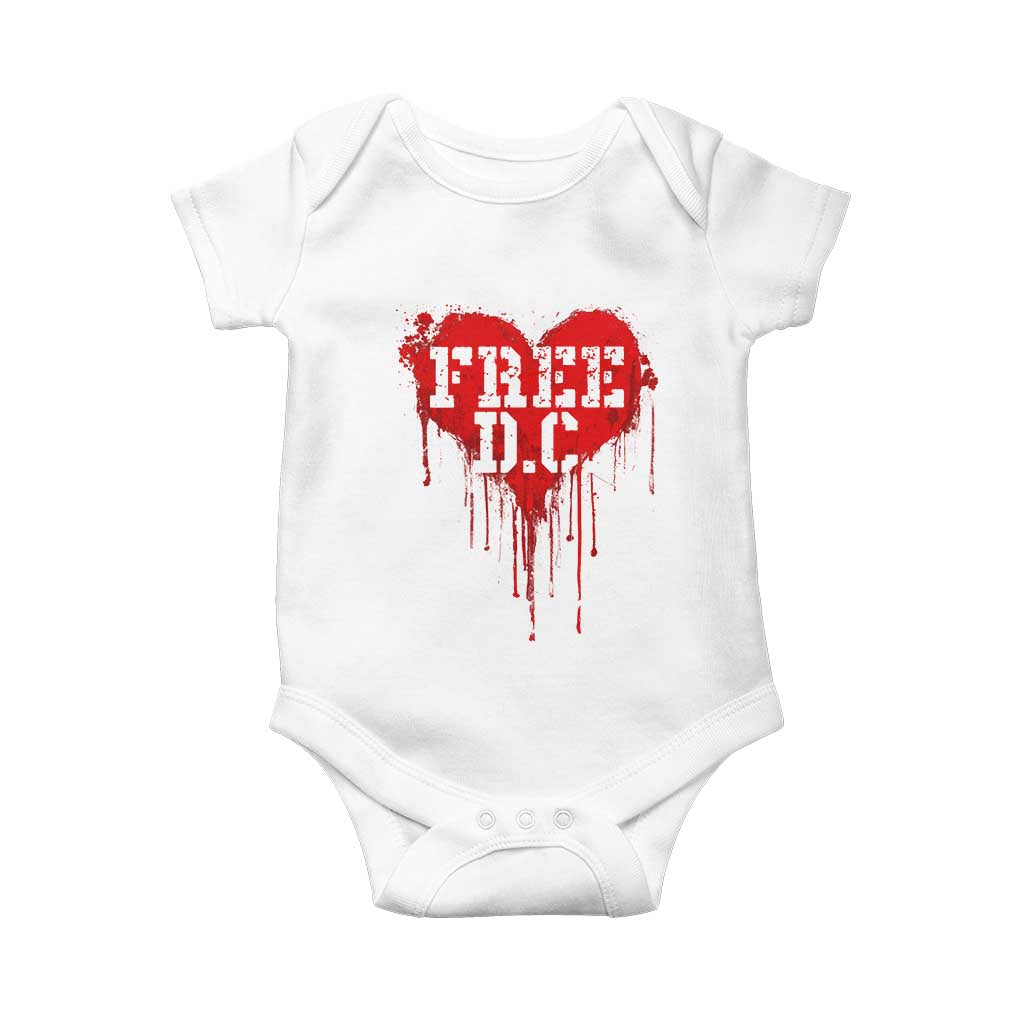 Free DC Graffiti Dripping Heart Graphic Baby Onesie Washington DC Pride Political Satire TS02 White Print Your Wear