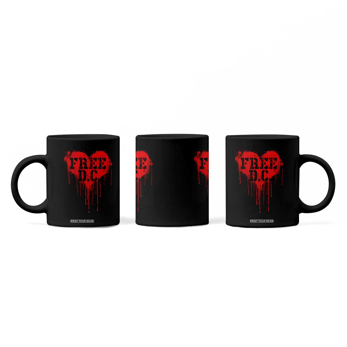 Free DC Graffiti Dripping Heart Graphic Coffee Mug Washington DC Pride Political Satire TS02 Print Your Wear