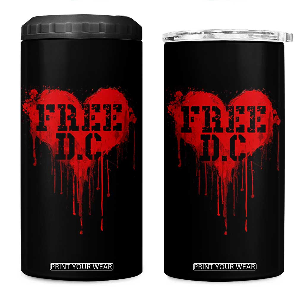 Free DC Graffiti Dripping Heart Graphic 4 in 1 Can Cooler Tumbler Washington DC Pride Political Satire TS02 One Size: 16 oz Black Print Your Wear