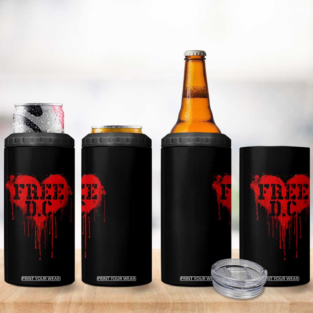 Free DC Graffiti Dripping Heart Graphic 4 in 1 Can Cooler Tumbler Washington DC Pride Political Satire TS02 Print Your Wear