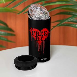 Free DC Graffiti Dripping Heart Graphic 4 in 1 Can Cooler Tumbler Washington DC Pride Political Satire TS02 Print Your Wear