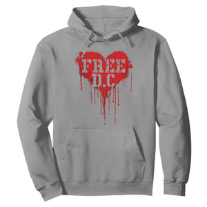 Free DC Graffiti Dripping Heart Graphic Hoodie Washington DC Pride Political Satire TS02 Sport Gray Print Your Wear