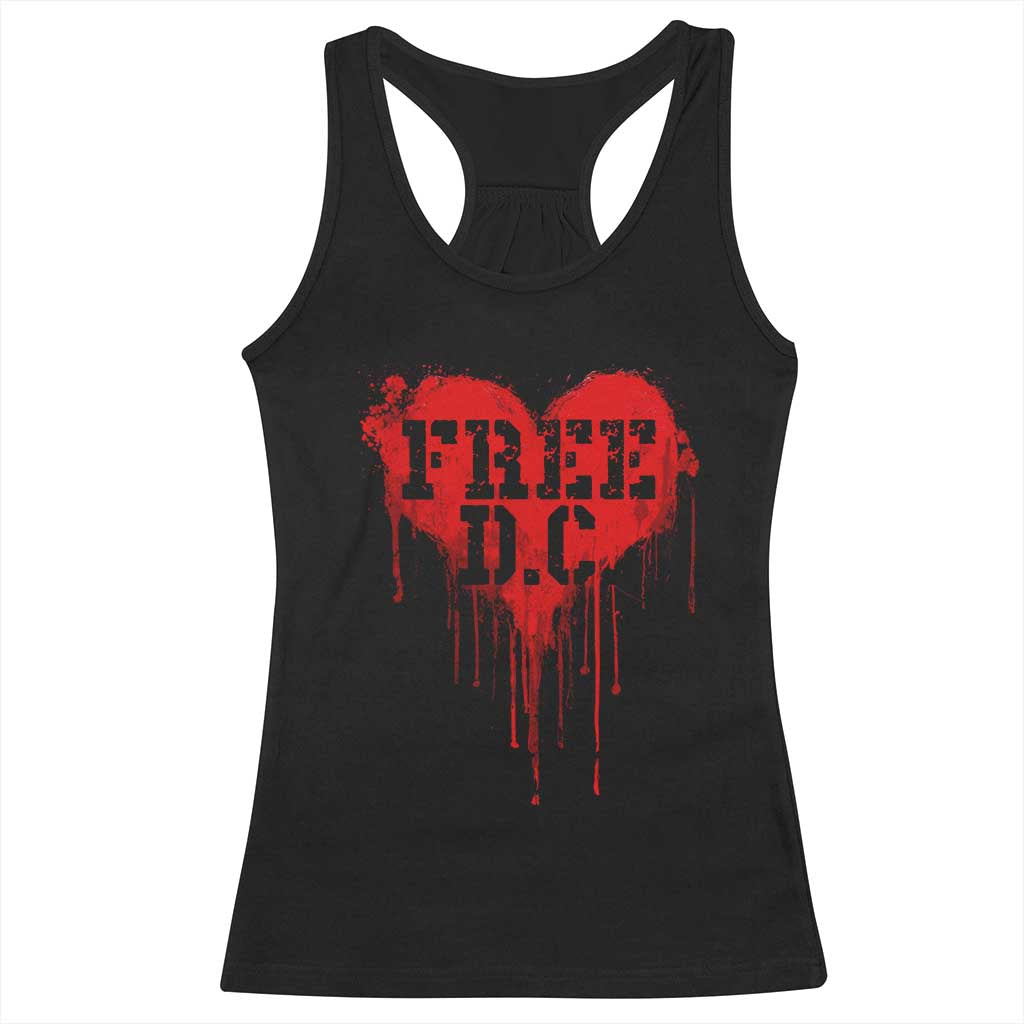 Free DC Graffiti Dripping Heart Graphic Racerback Tank Top Washington DC Pride Political Satire TS02 Black Print Your Wear